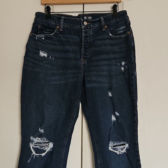 Dark Blue Distressed High-Rise Women's Jeans - Picture 8 of 16